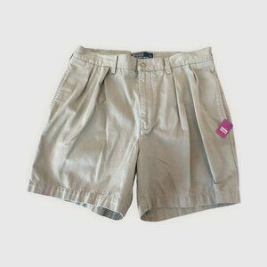 POLO BY RALPH LAUREN  Men's Pleated Classic Beige Shorts SIZE 34 #1103